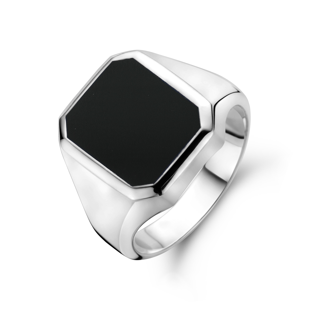 Zilveren heren zegelring (onyx) 1014738