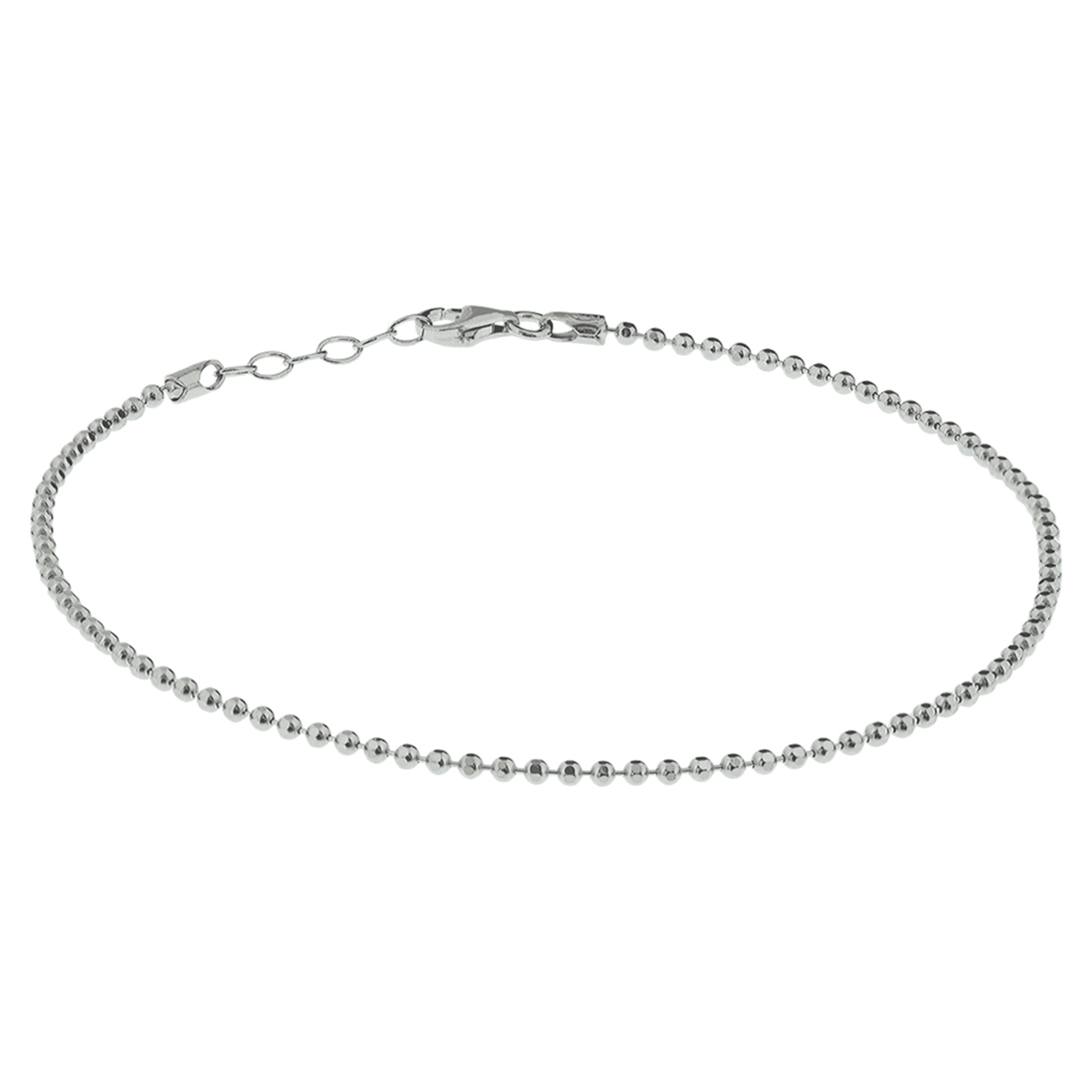 Alternative view of Zilver (gerhodineerd) balletjes enkelbandje 13.16985