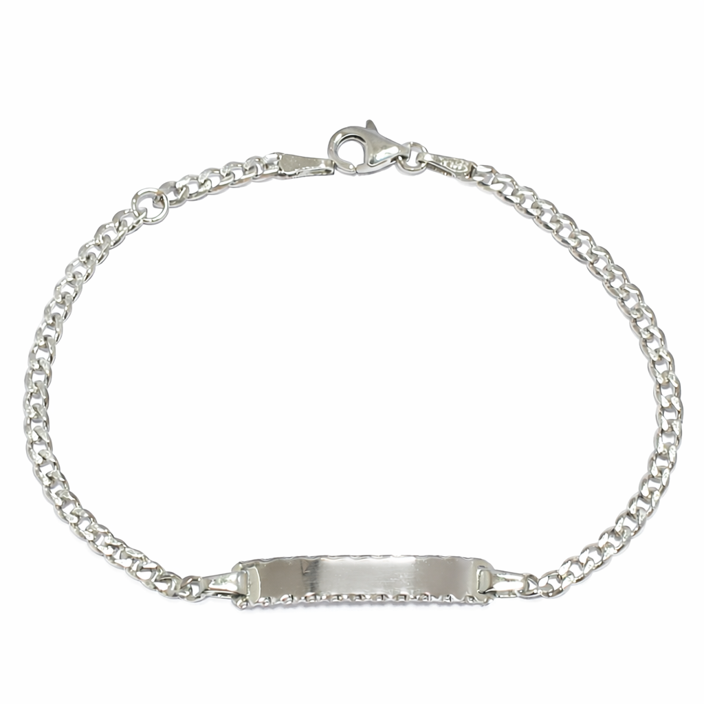 Zilveren (gerhodineerd) armband met graveerplaat 23.258