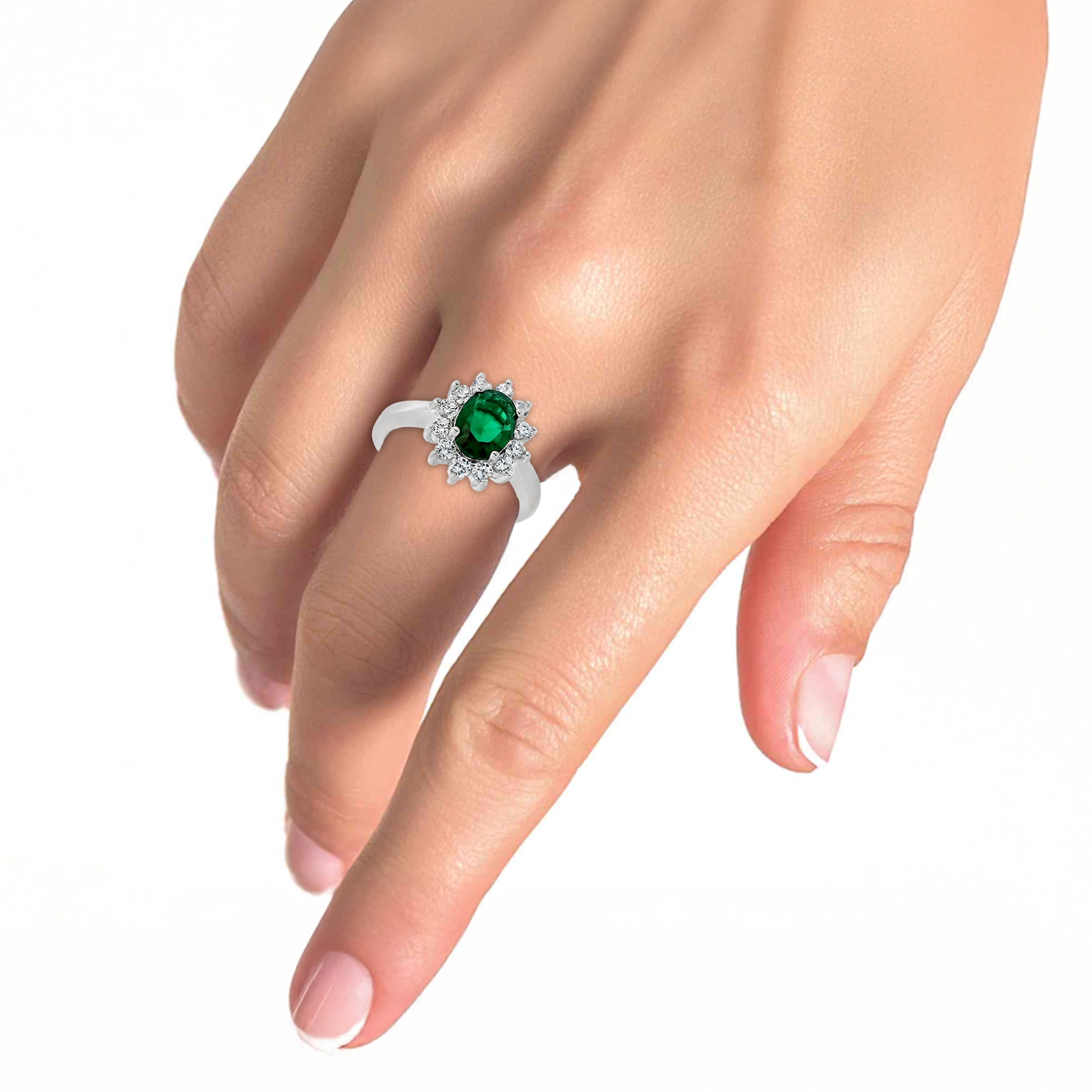 Alternative view of Zilveren (gerhodineerd) damesring met zirkonia 21.241-G