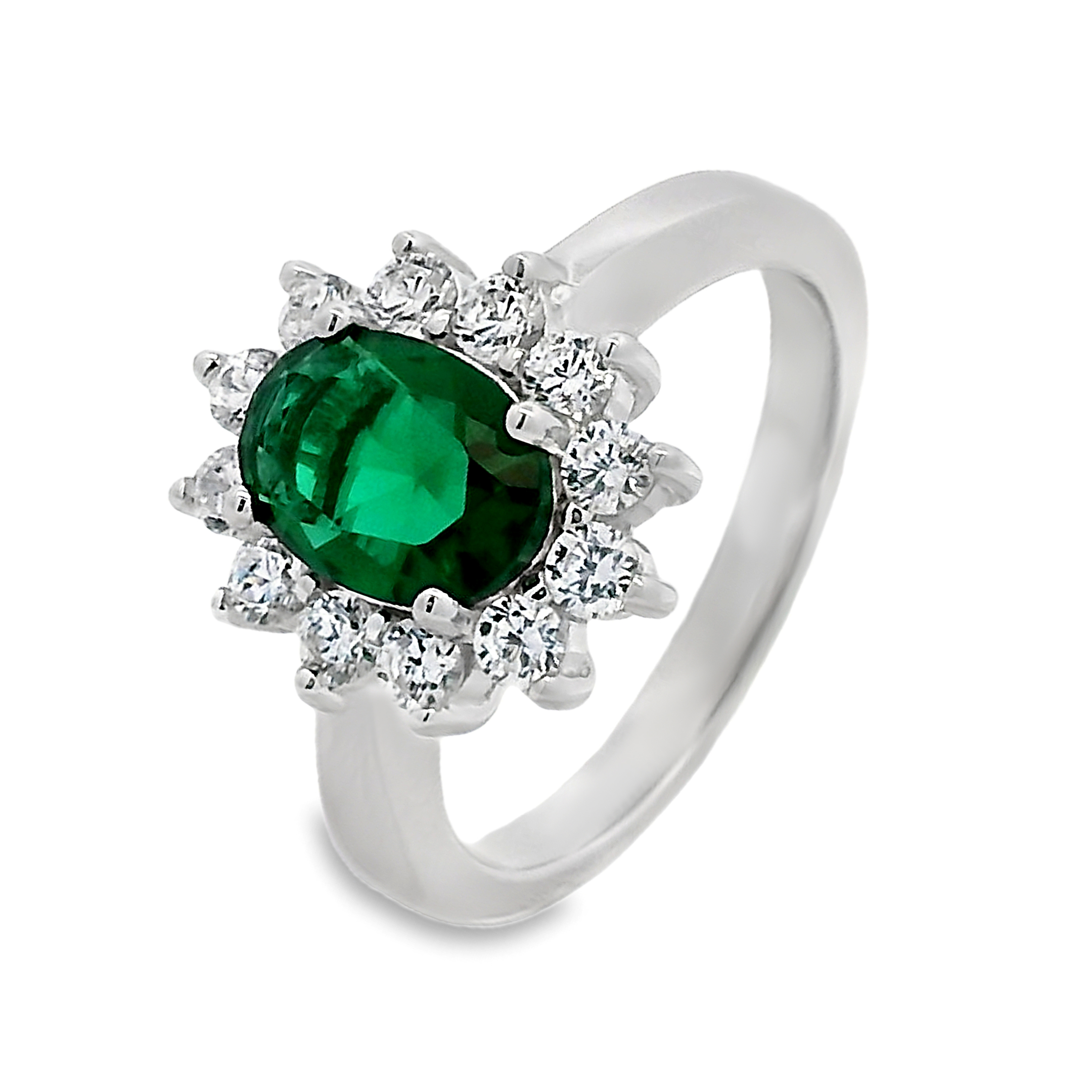 Zilveren (gerhodineerd) damesring met zirkonia 21.241-G