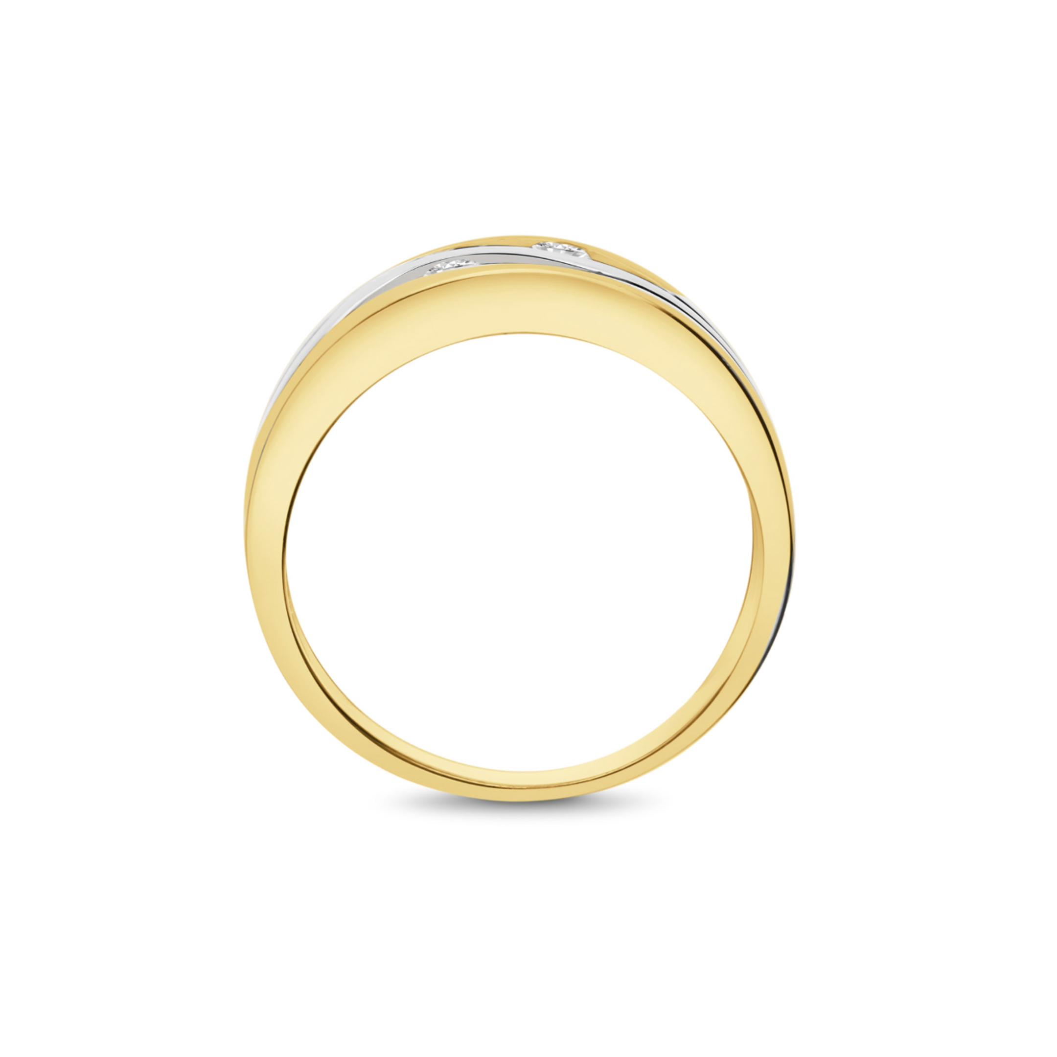 9 karaat bicolor damesring met zirkonia 11.411.175 - Afbeelding 3