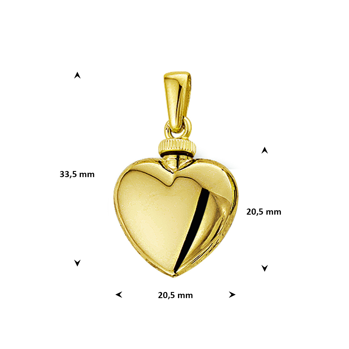 Alternative view of 14 karaat gouden urnhanger hart 4012388