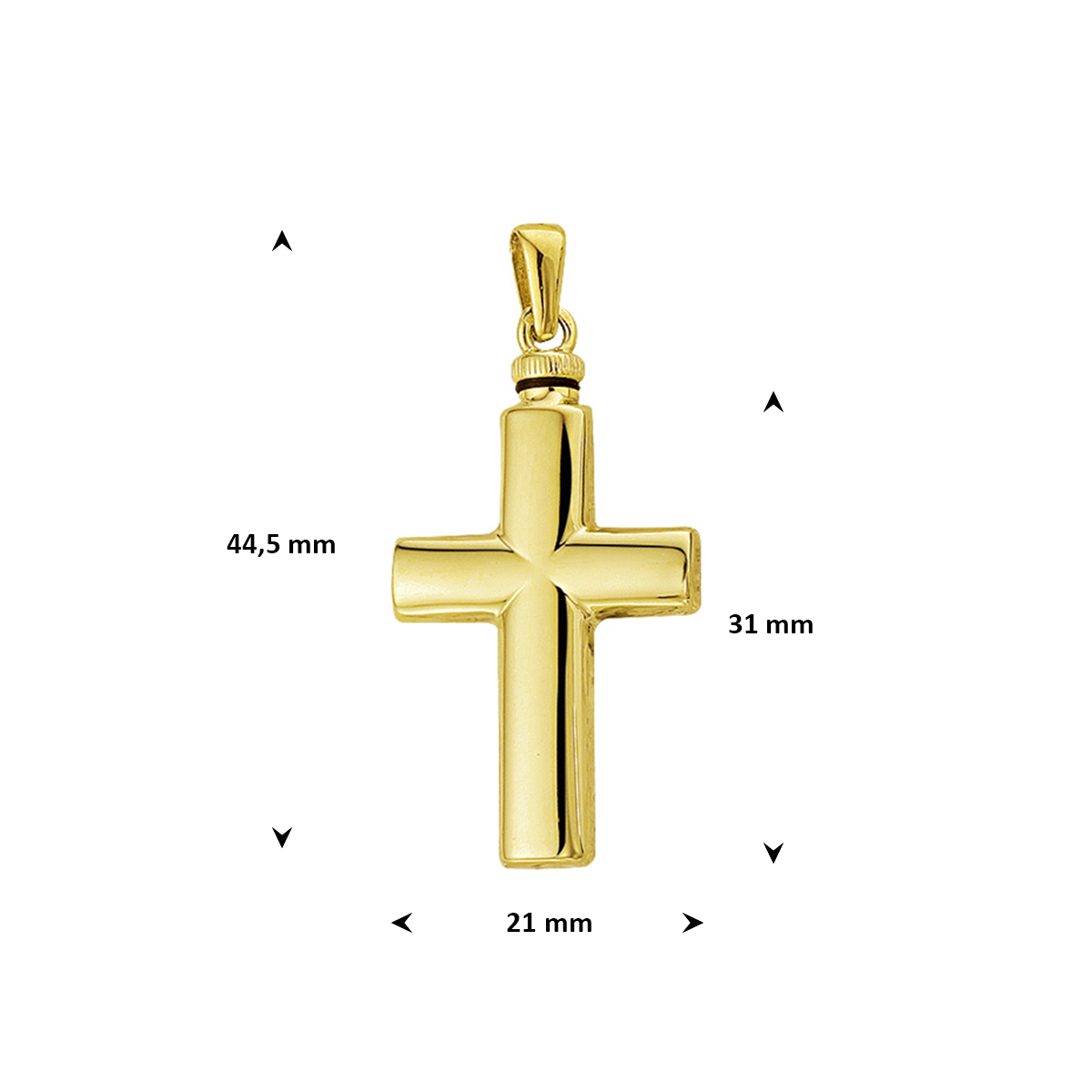 Alternative view of 14 karaat gouden urnhanger kruis 4013159