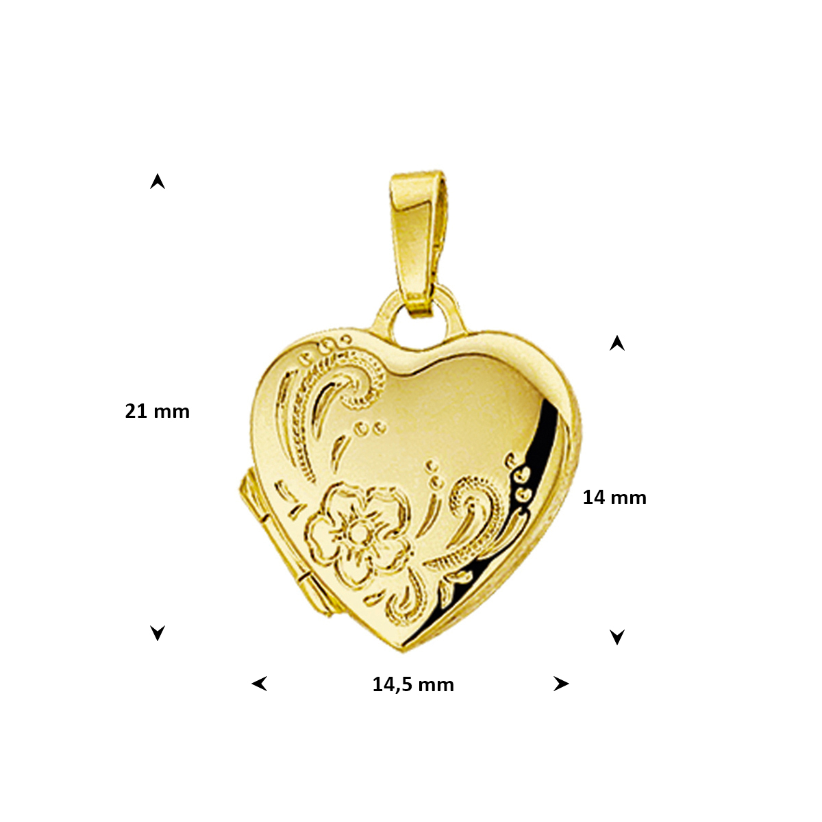 Alternative view of 14 karaat gouden medaillon hart 40.05922