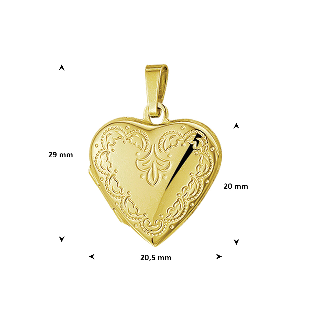 Alternative view of 14 karaat gouden medaillon hart 4005936