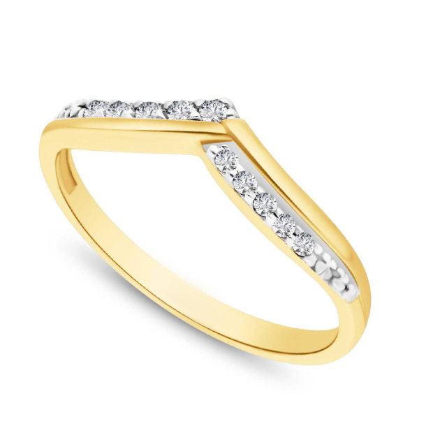 14 karaat gouden bicolor damesring met zirkonia 11.562