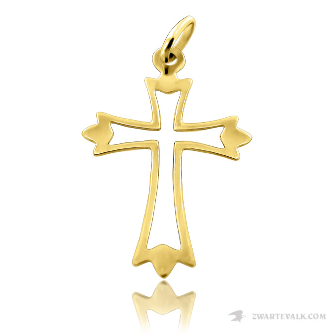 14 karaat gouden hanger kruis 14.101.025