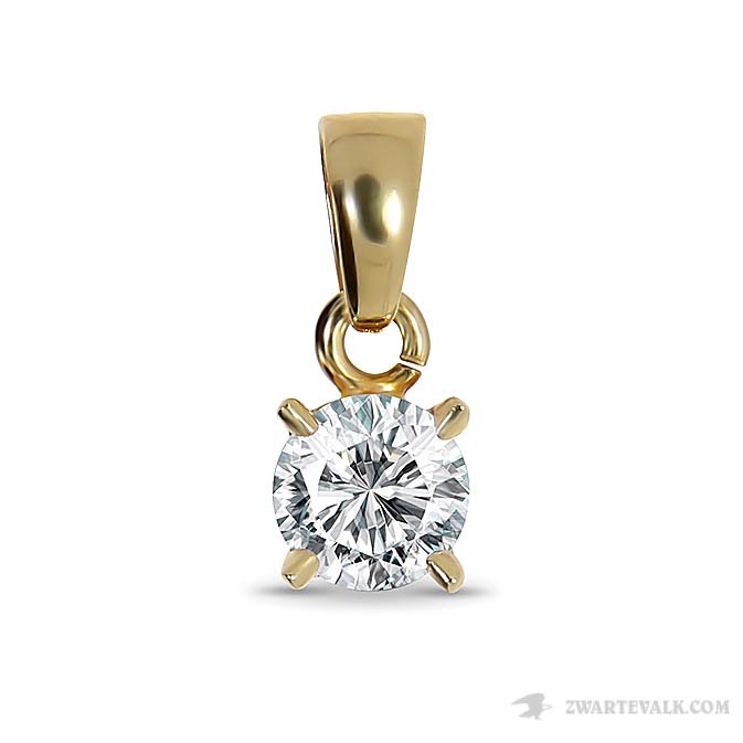 14 krt. gouden hanger met zirkonia 14.244