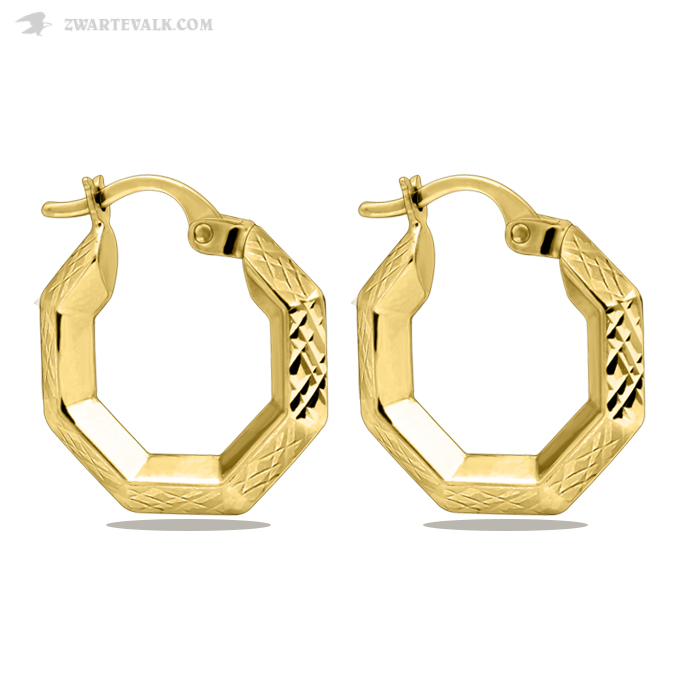bloemblad Mark Buitenshuis 14 karaat gouden oorbellen 12.351 – Zwartevalk juweliers