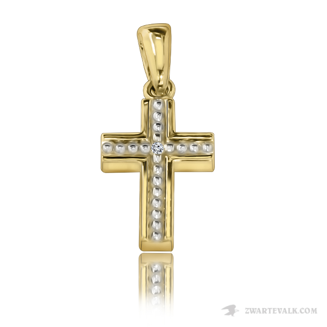14 karaat gouden kruis hanger 14.243