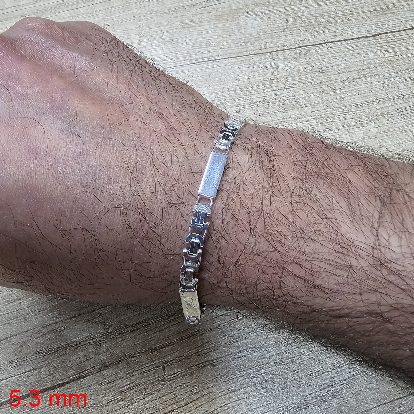 Zilveren platte koningsschakel armband ET 40-3T - Afbeelding 3