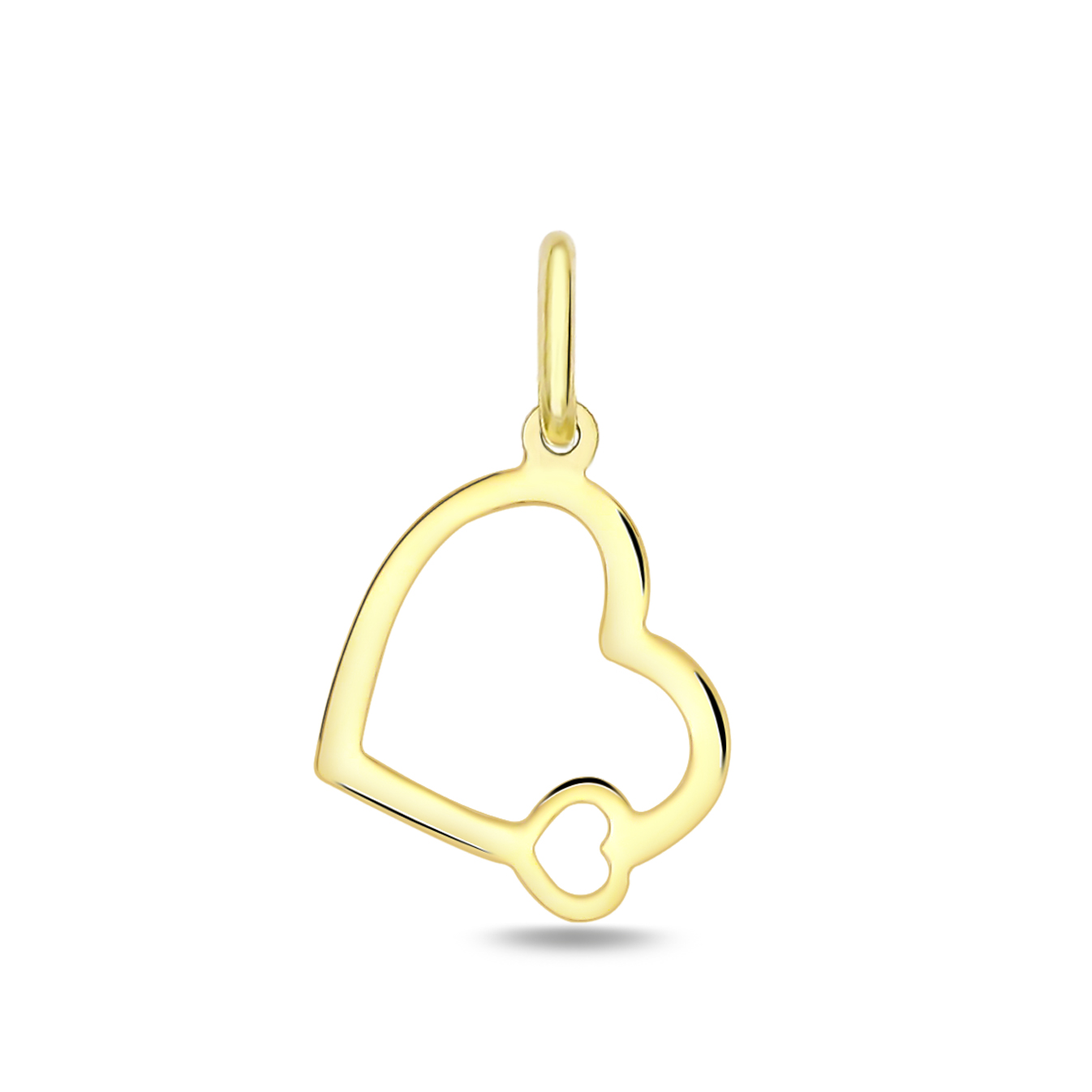 14 karaat gouden hart hanger 14.279