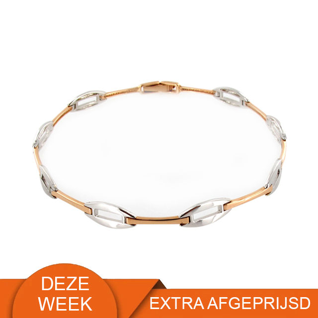 14 karaat bicolor damesarmband 13.090 WEEKAANBIEDING