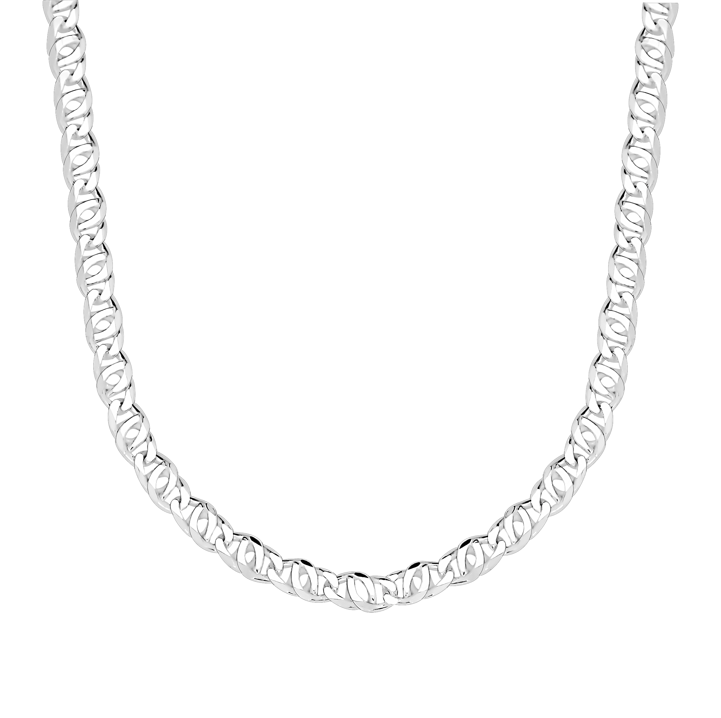 Zilveren valkenoog schakel ketting 25.016