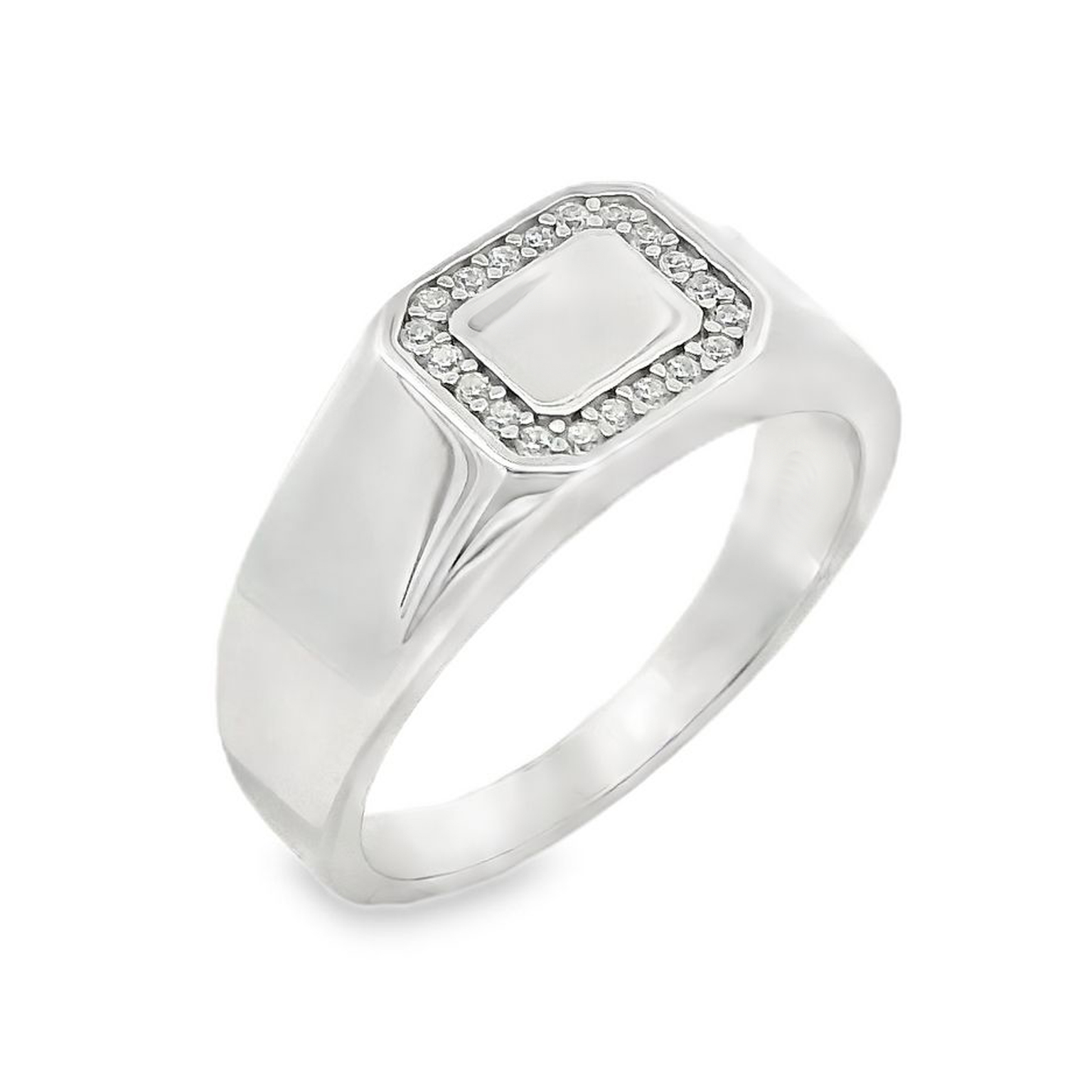 Zilveren (gerhodineerd) ring met zirkonia 21.384