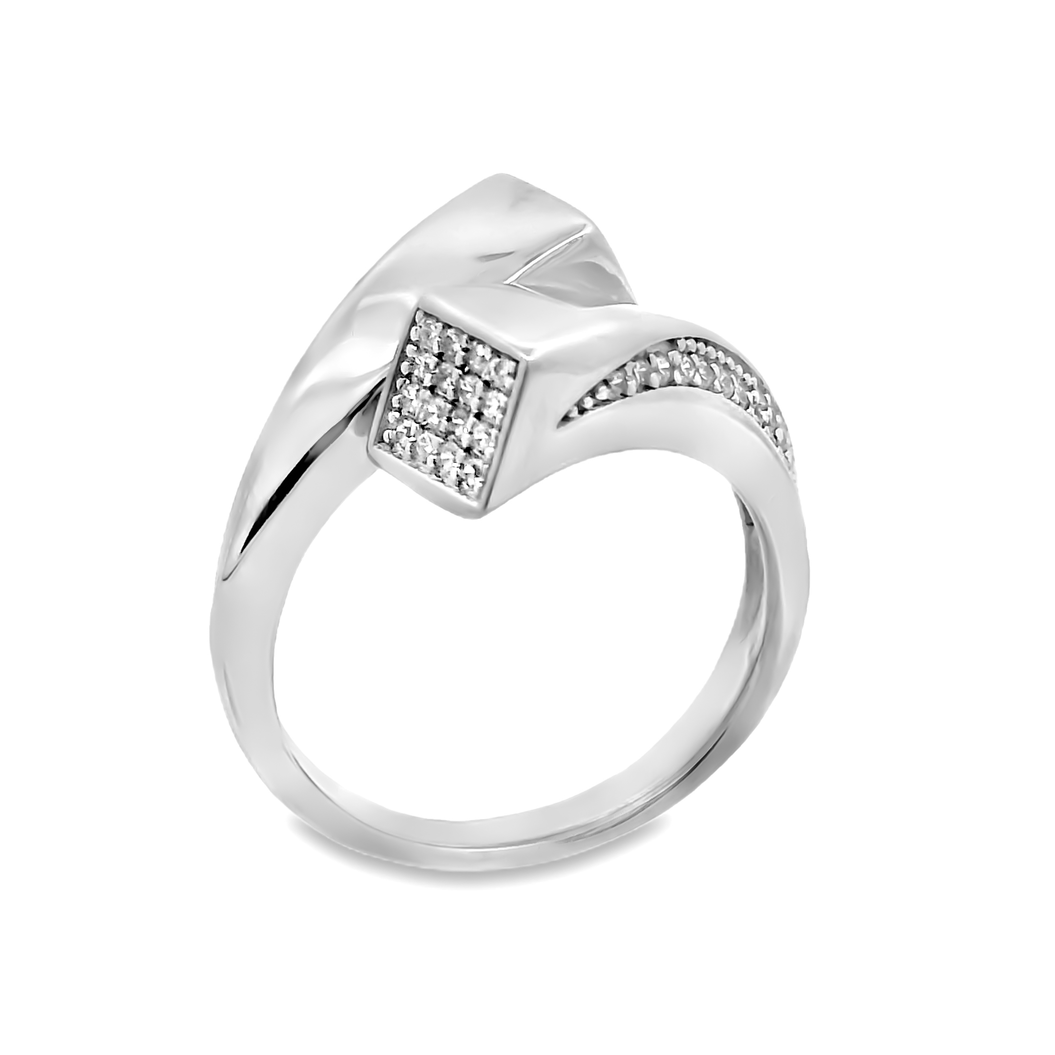Zilveren (gerhodineerd) ring met zirkonia 21.368