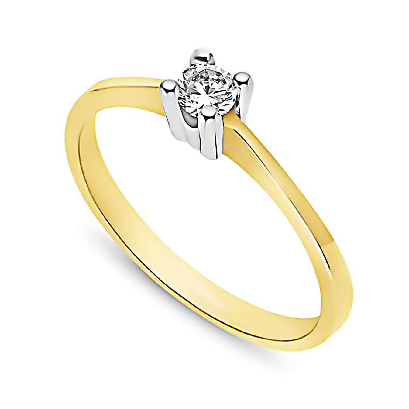 14 karaat gouden bicolor solitaire ring 11.609
