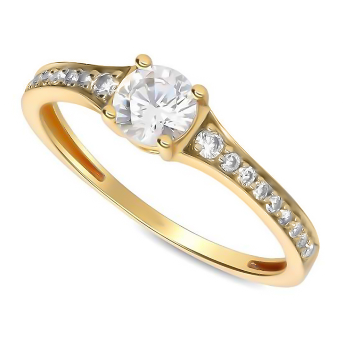 14 karaat gouden damesring met zirkonia