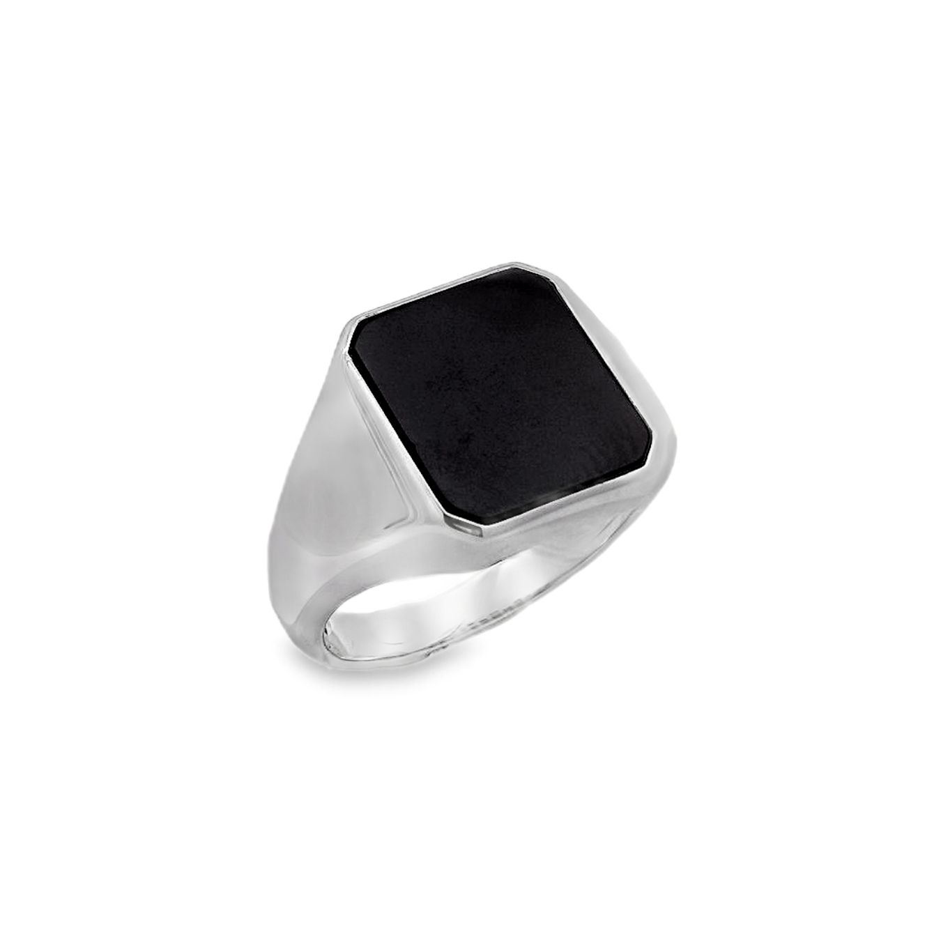 Zilveren (gerhodineerd) zegelring met onyx 21.322
