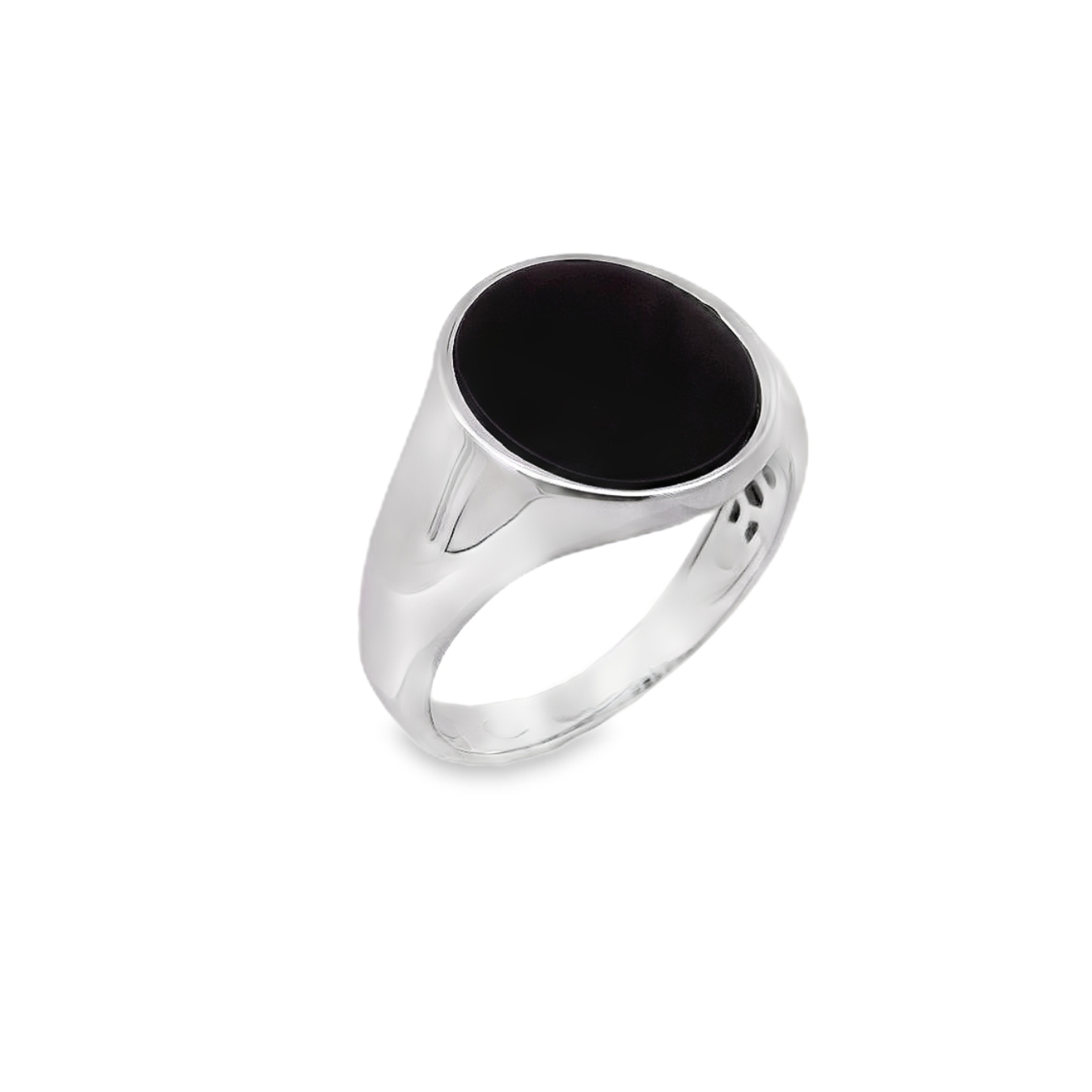 Zilveren (gerhodineerd) zegelring met onyx 21.324