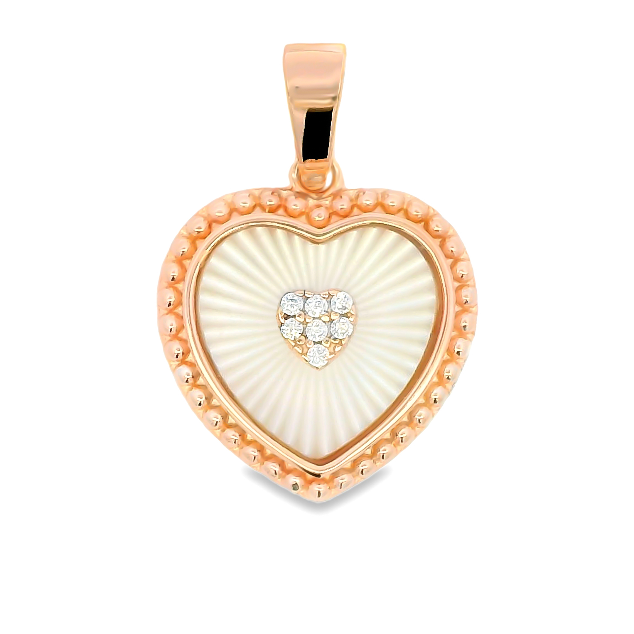 Zilveren hartje hanger verguld (rosé) 24.299