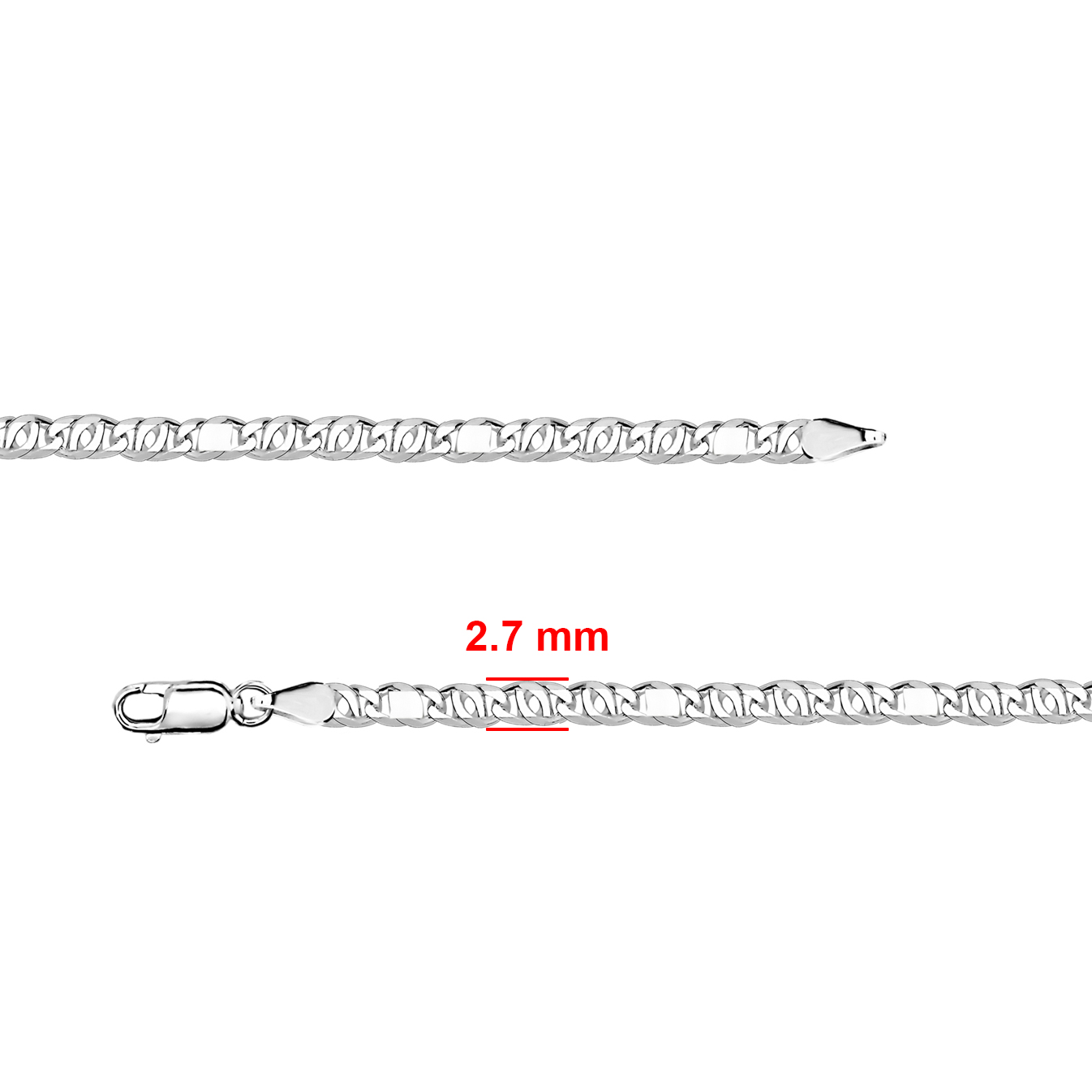 Alternative view of Zilveren valkenoog schakel ketting 25.120