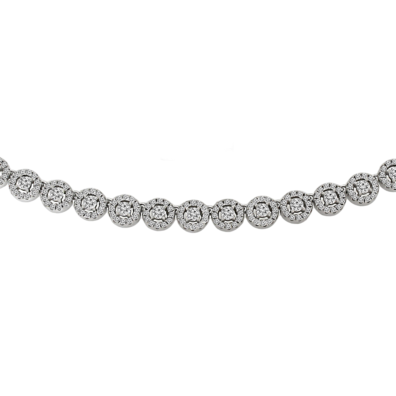 Zilveren (gerhodineerd) ketting met zirkonia 25.258