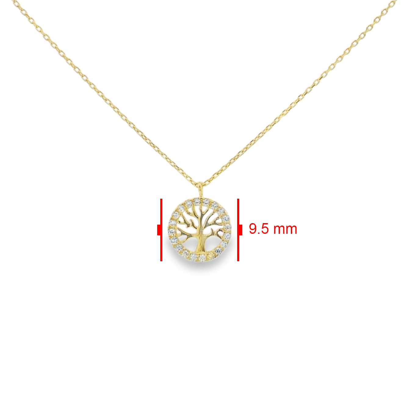 Alternative view of 14 karaat gouden ketting met levensboom hanger