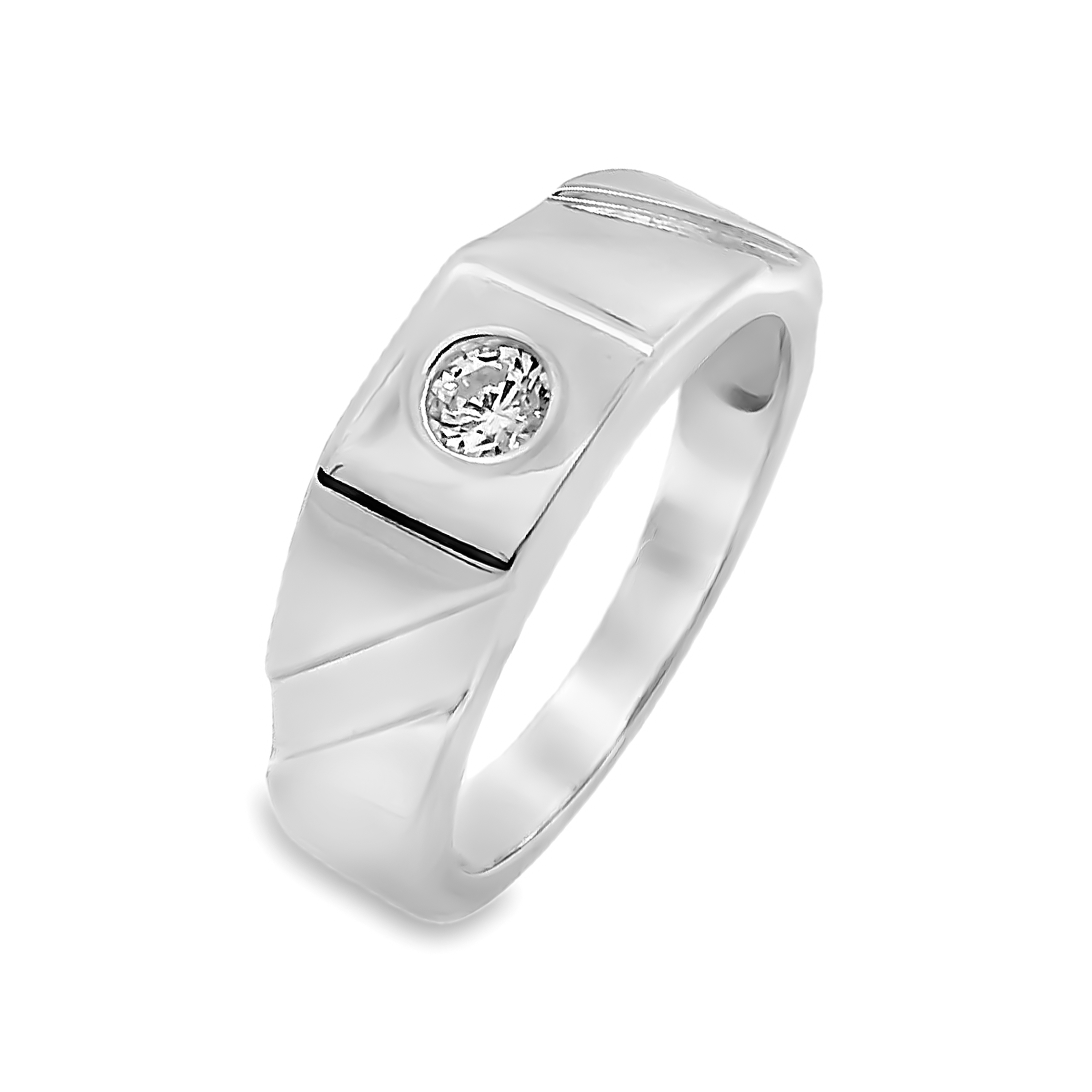 Zilveren (gerhodineerd) ring met zirkonia 21.408