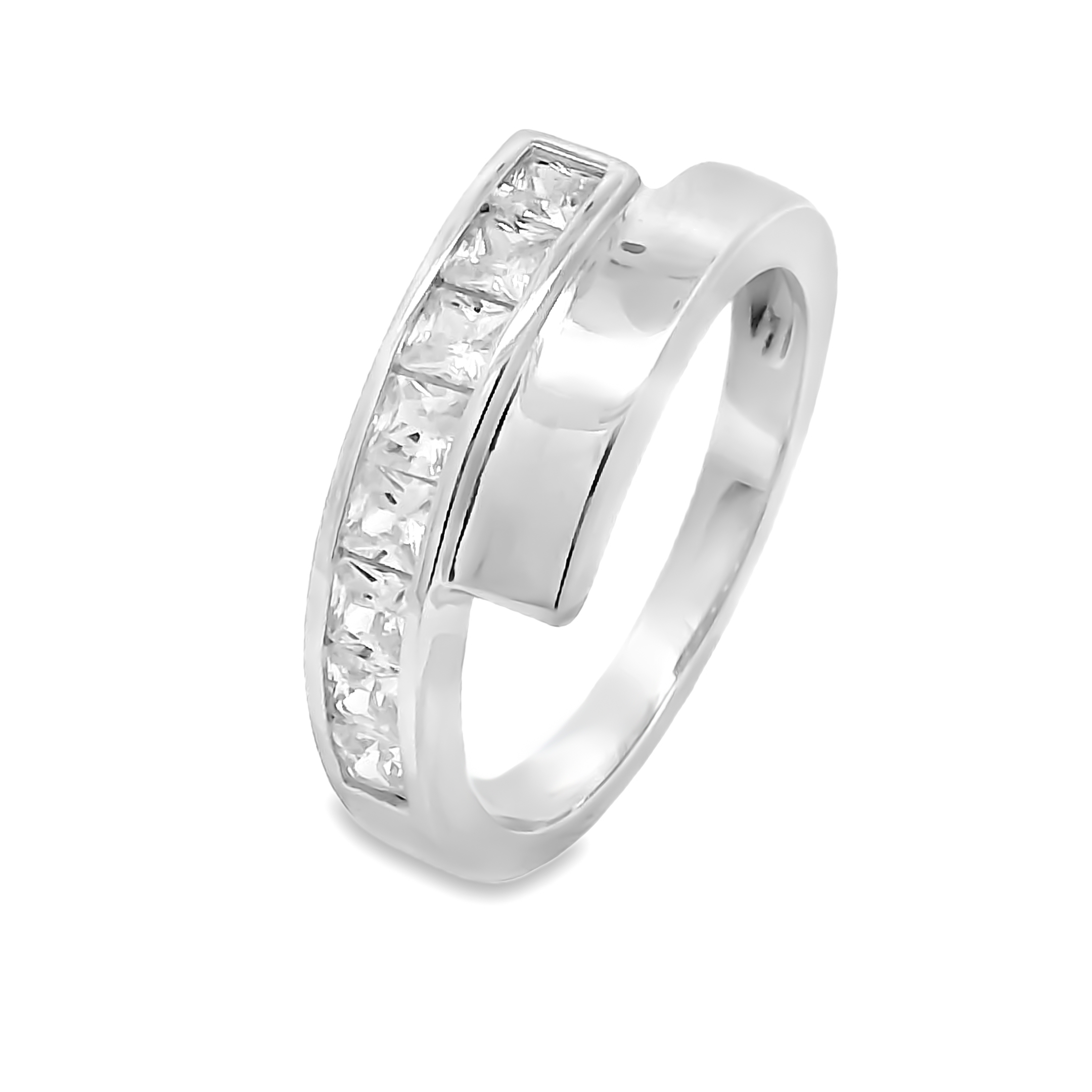 Zilveren (gerhodineerd) ring met zirkonia 21.357