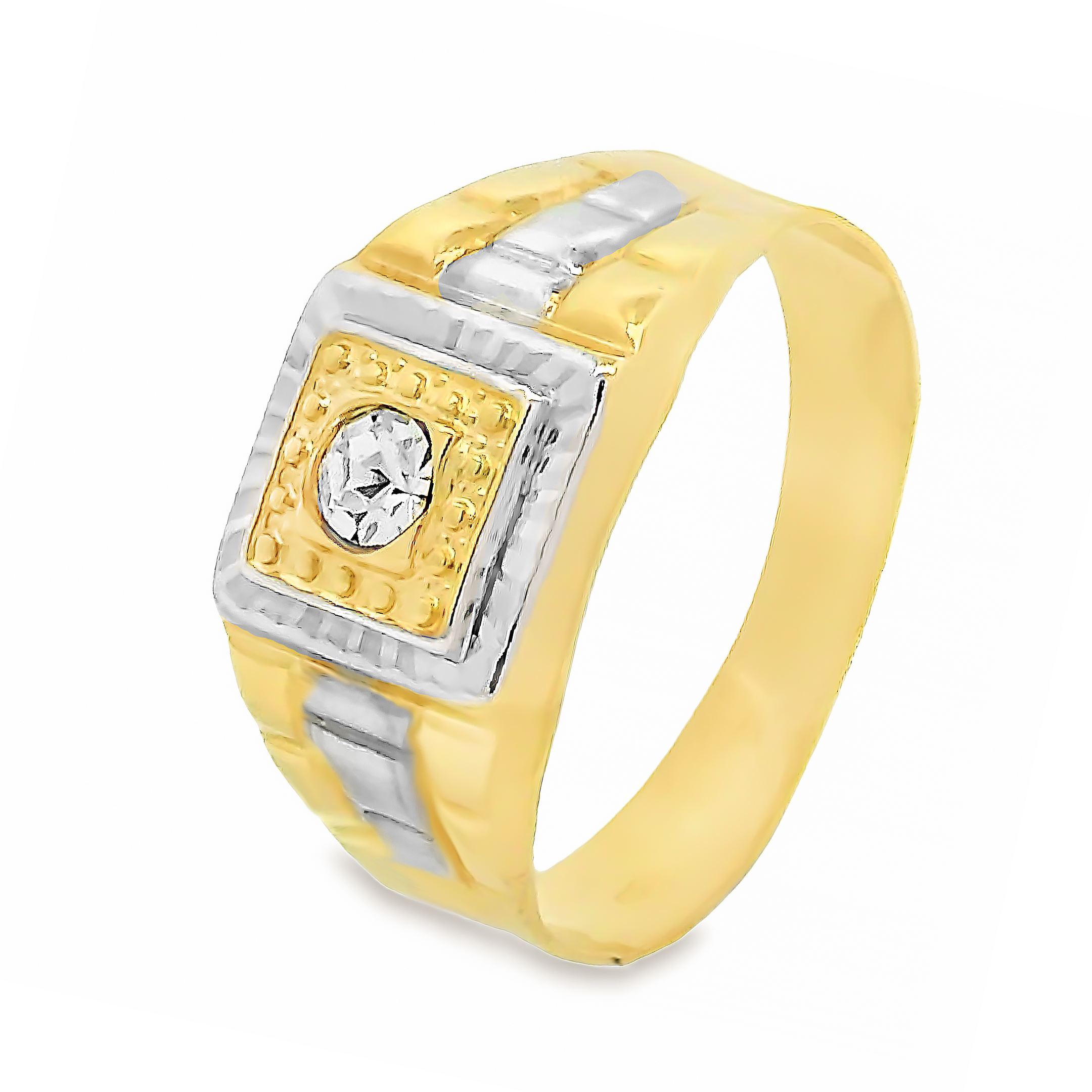14 karaat gouden bicolor herenring 170535
