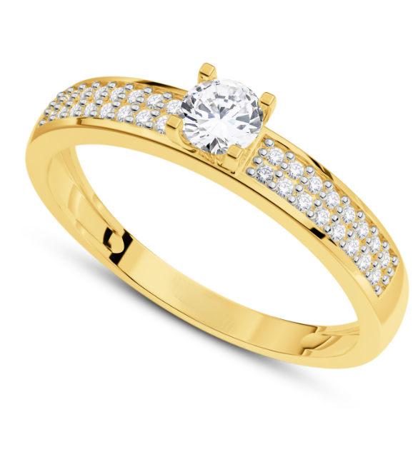 9 karaat damesring met zirkonia 11.658