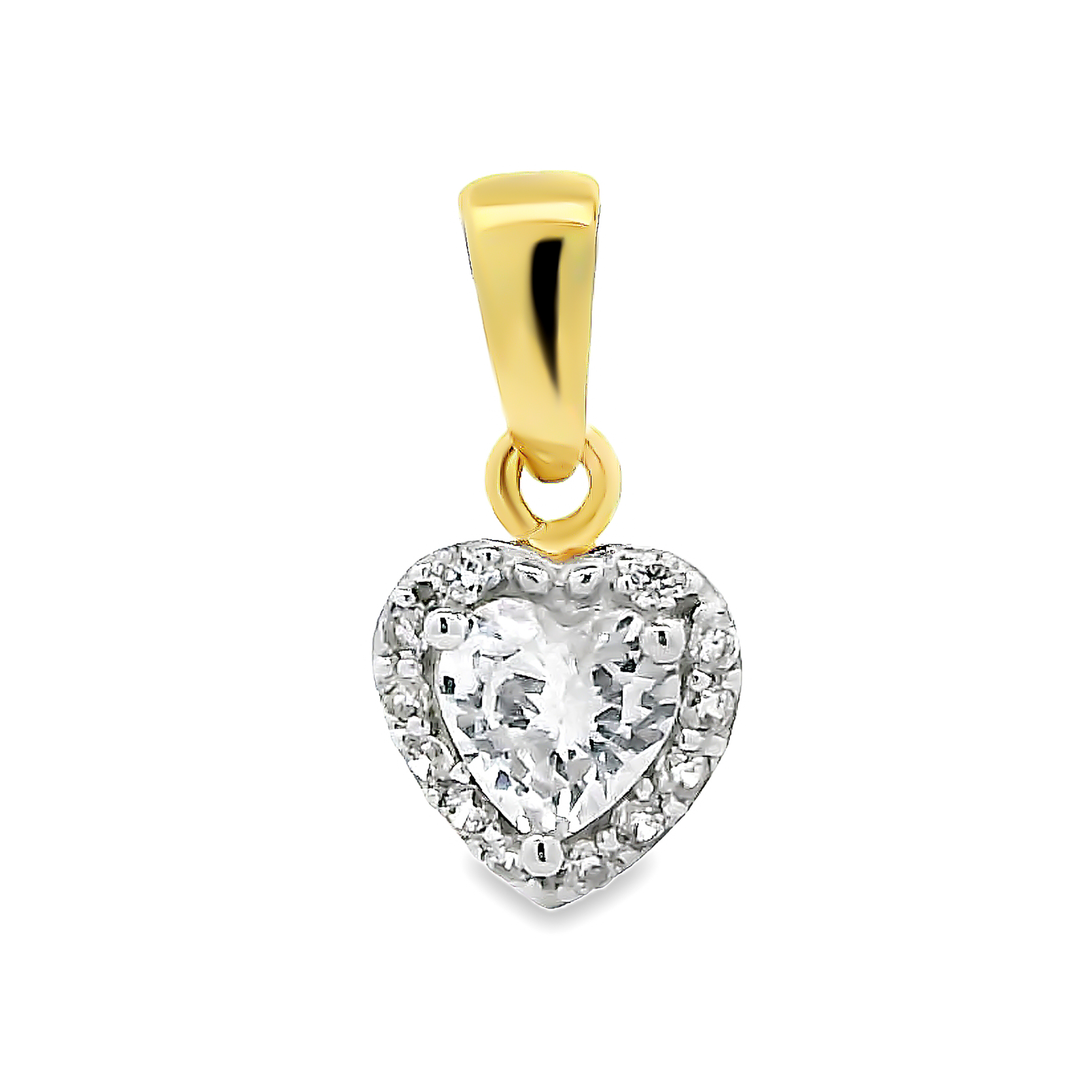 14 karaat gouden hart hanger met zirkonia 14.213
