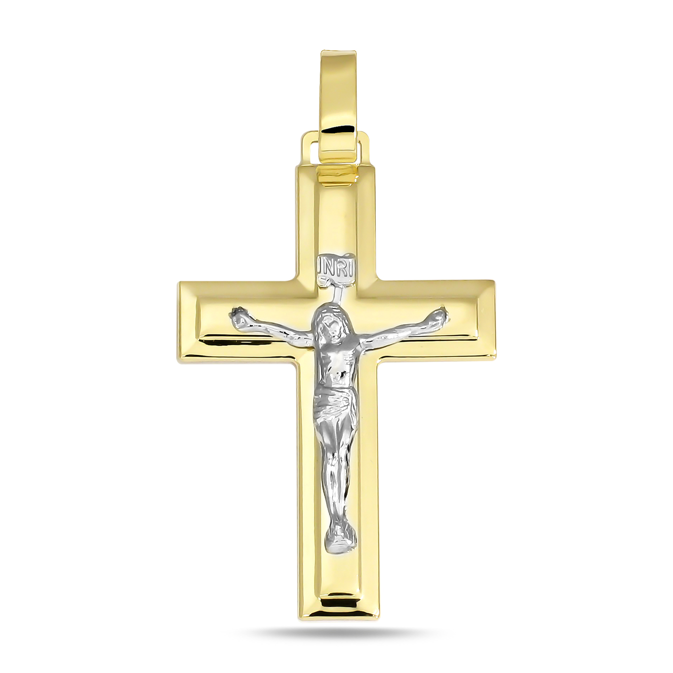 14 karaat gouden bicolor kruis hanger 14.291-JW