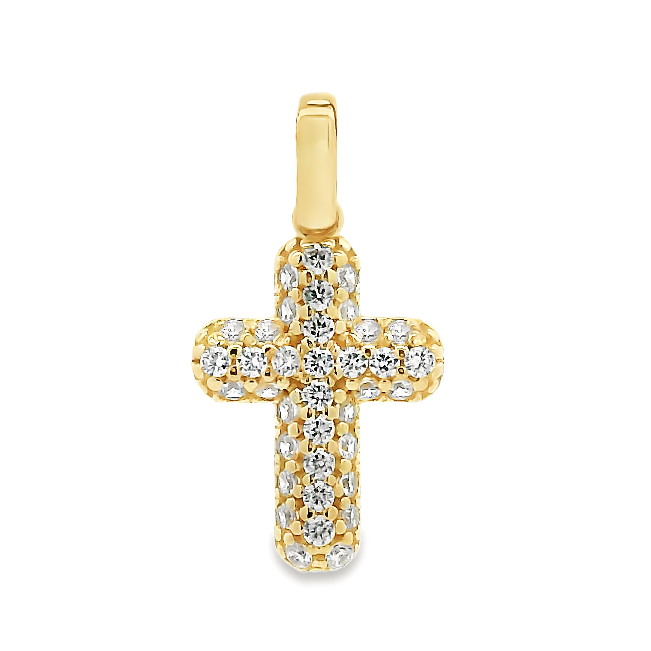 14 karaat gouden kruis met zirkonia 14.309