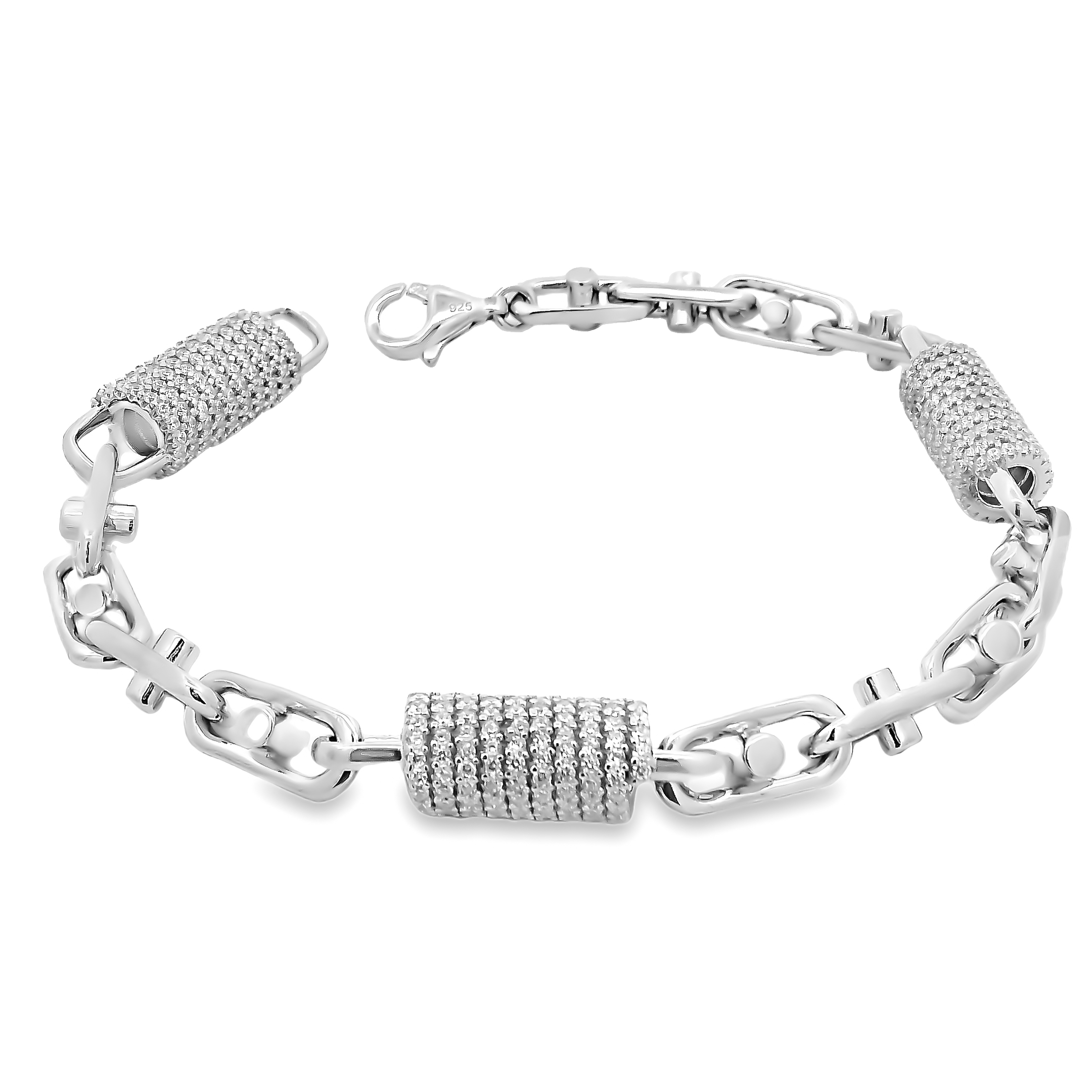 Zilveren (gerhodineerd) monte carlo armband 23.358