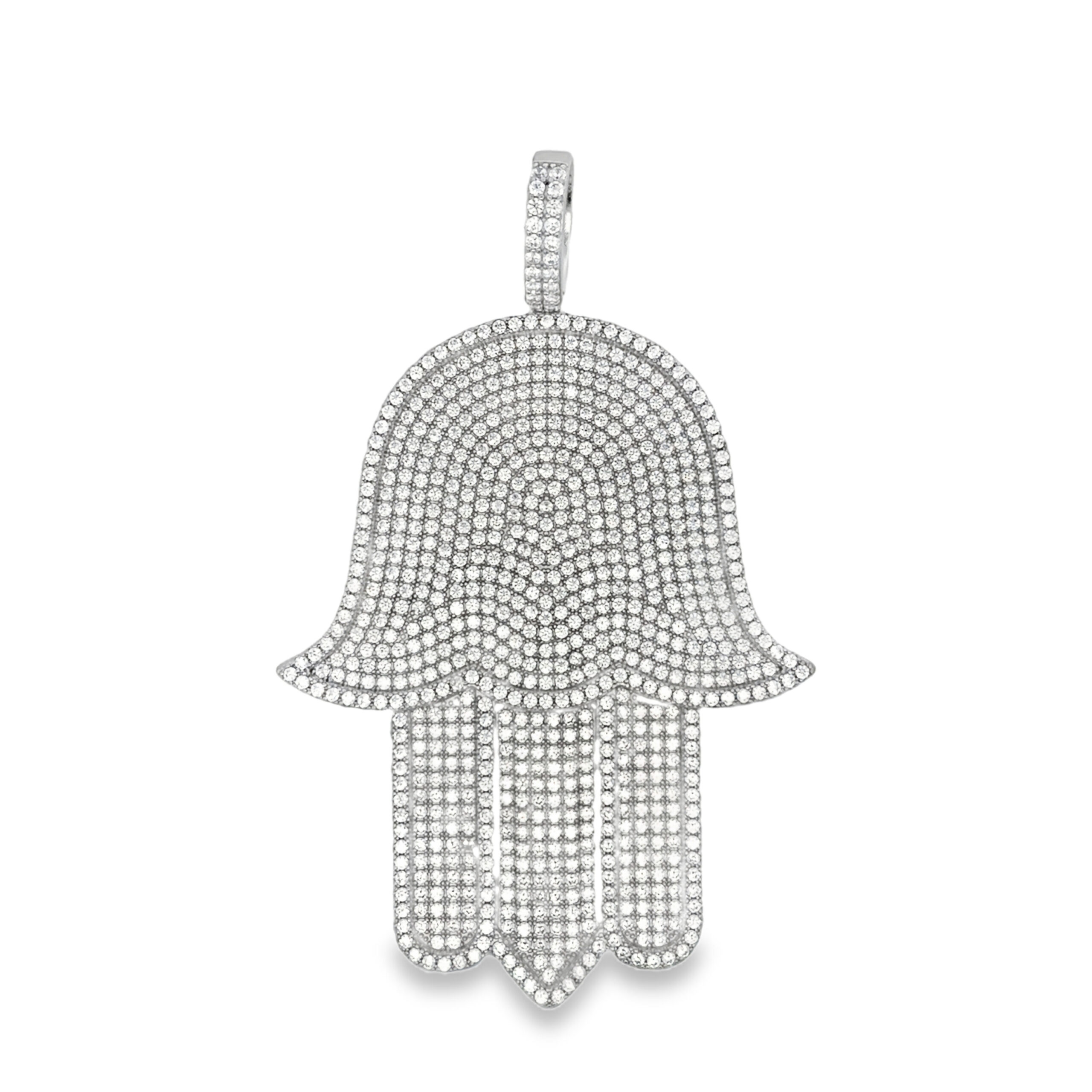Zilveren (gerhodineerd) hand van Fatima hanger 24.344