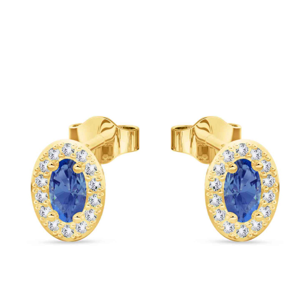 14 karaat gouden oorbellen met zirkonia 12.395-B