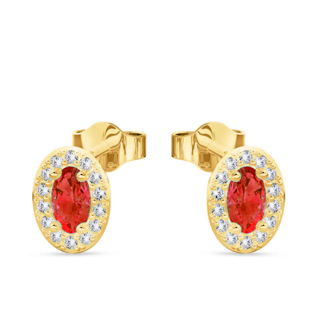 14 karaat gouden oorbellen met zirkonia 12.395-R
