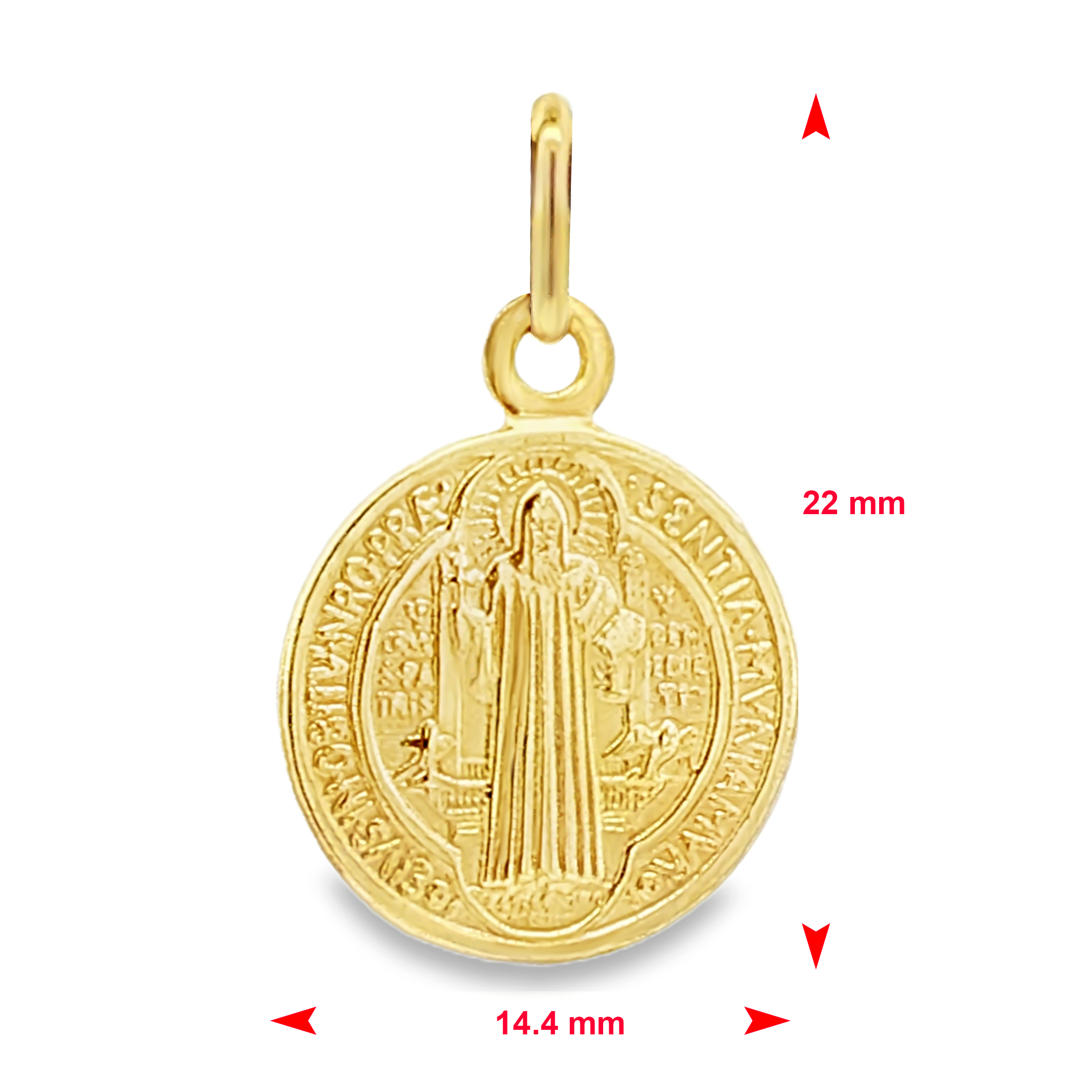 14 karaat gouden Sint Benedictus hanger 14.315 - Afbeelding 4