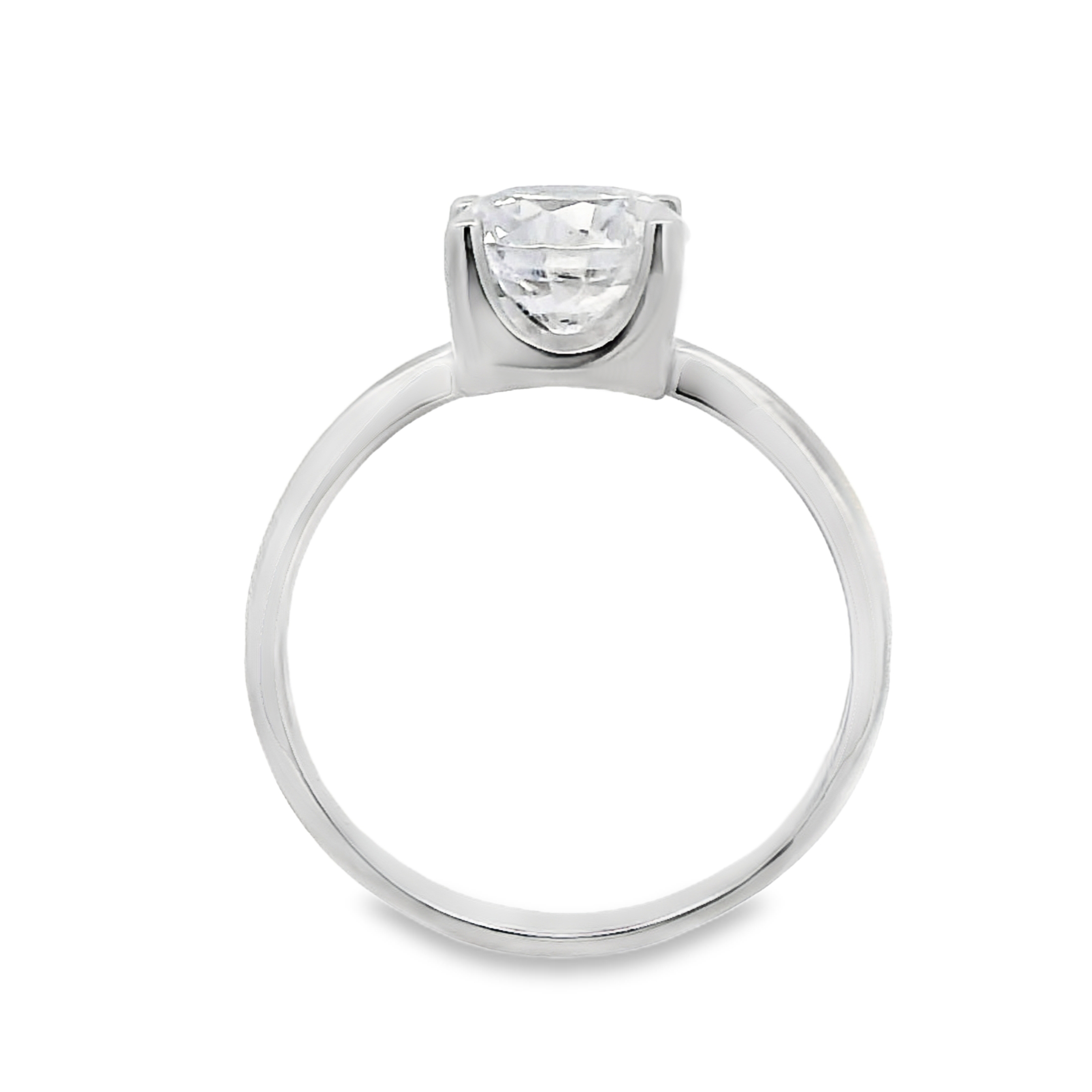 Zilveren (gerhodineerd) solitaire ring 21.423 - Afbeelding 3