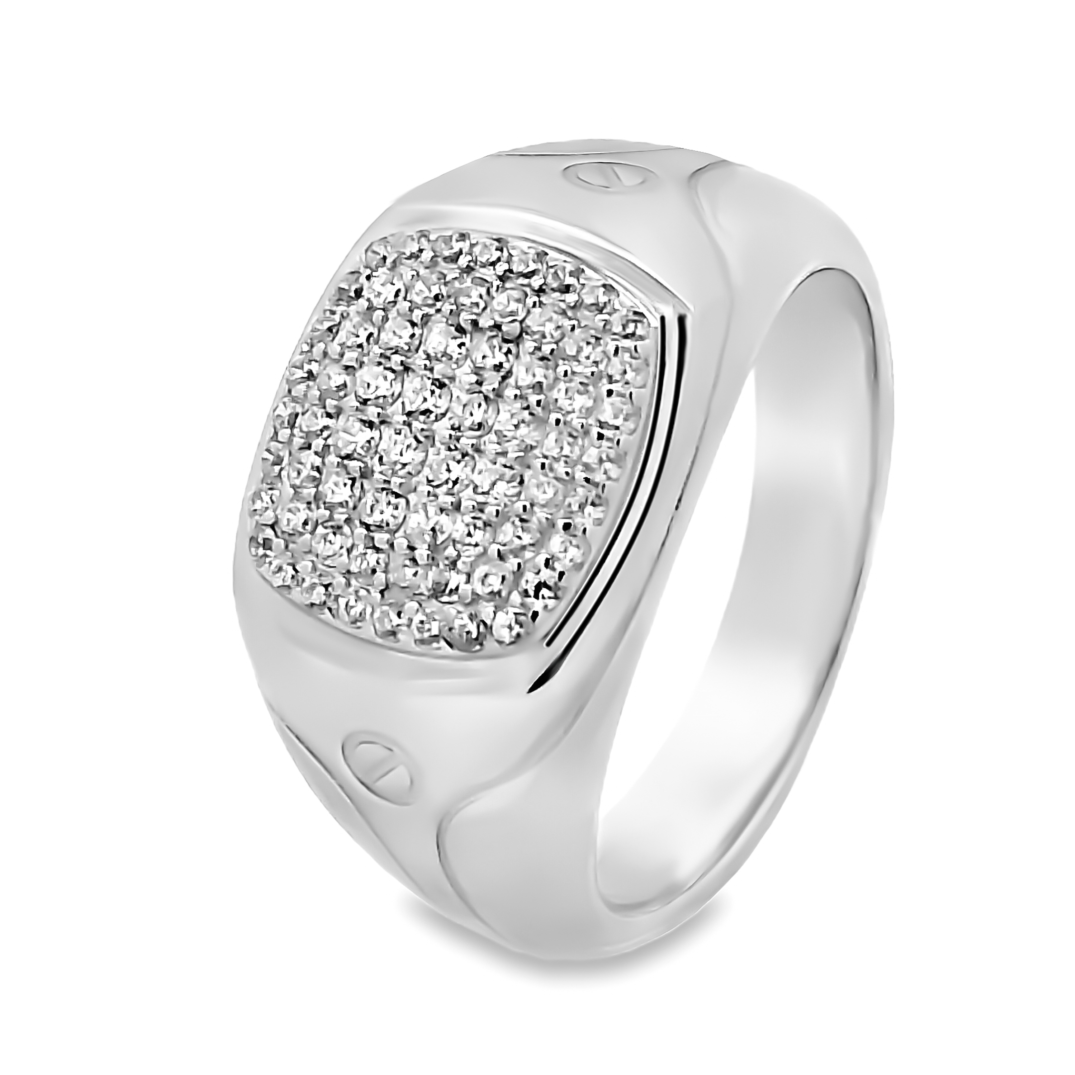 Zilveren (gerhodineerd) ring met zirkonia 21.424