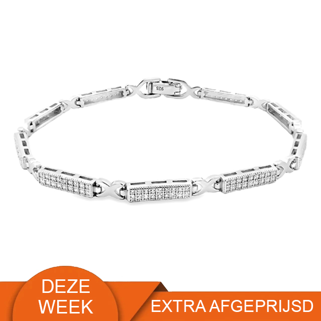 Zilveren (gerhodineerd) armband met zirkonia 23.390 WEEKAANBIEDING