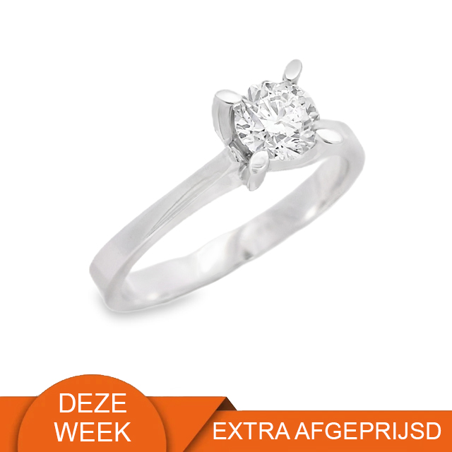 14 karaat witgouden solitaire ring met diamant F-SI2-0.50ct 4713515 WEEKAANBIEDING