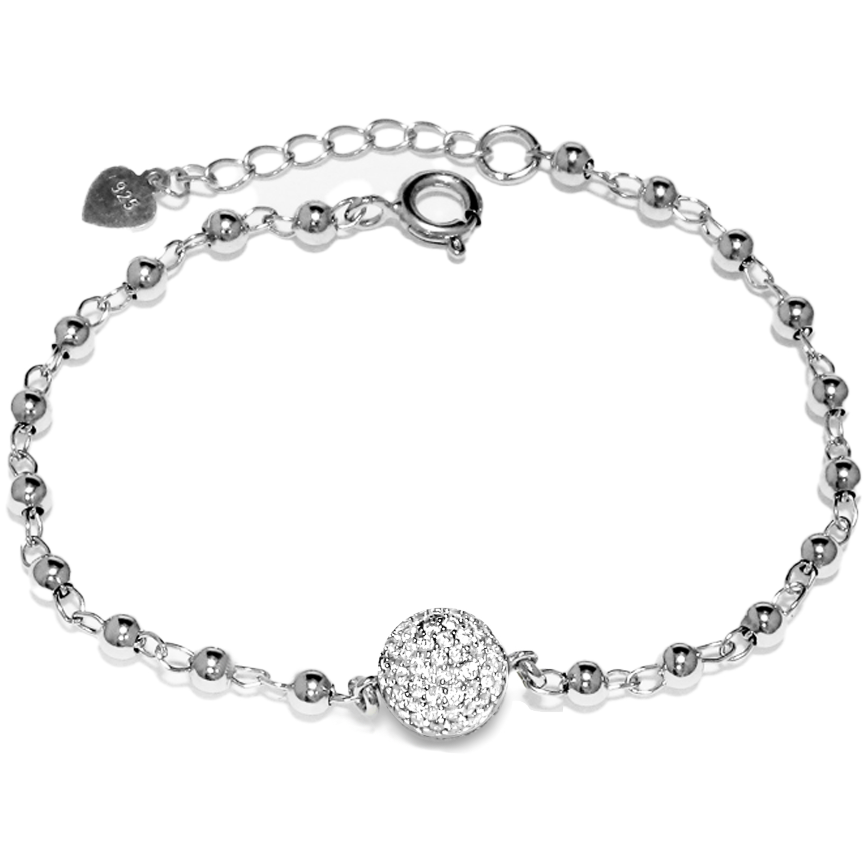 Zilveren (gerhodineerd) armband met zirkonia 23.328