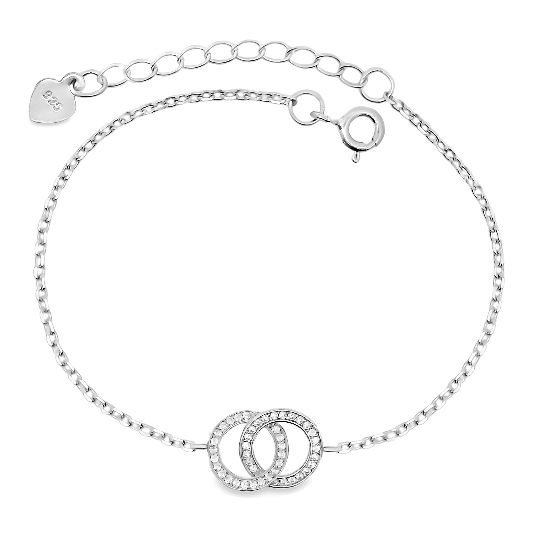 Zilveren (gerhodineerd) armband met zirkonia 23.371