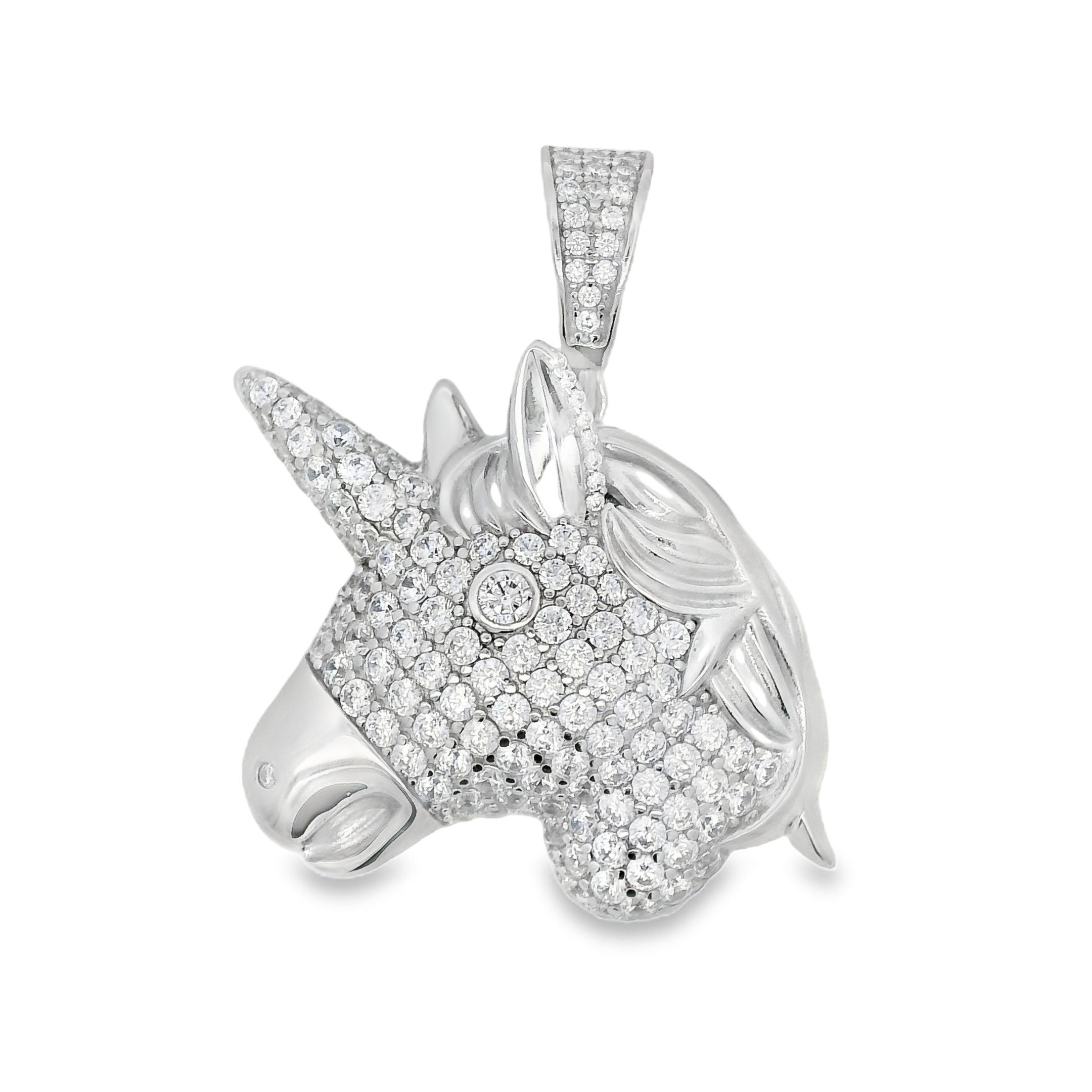 Zilveren (gerhodineerd) unicorn hanger 24.363