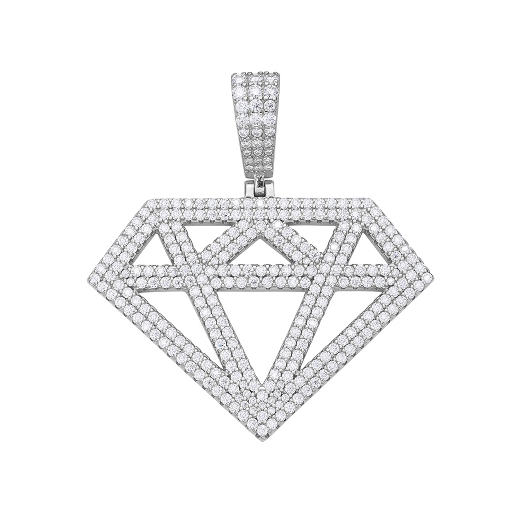 Zilveren (gerhodineerd) diamant hanger 24.366