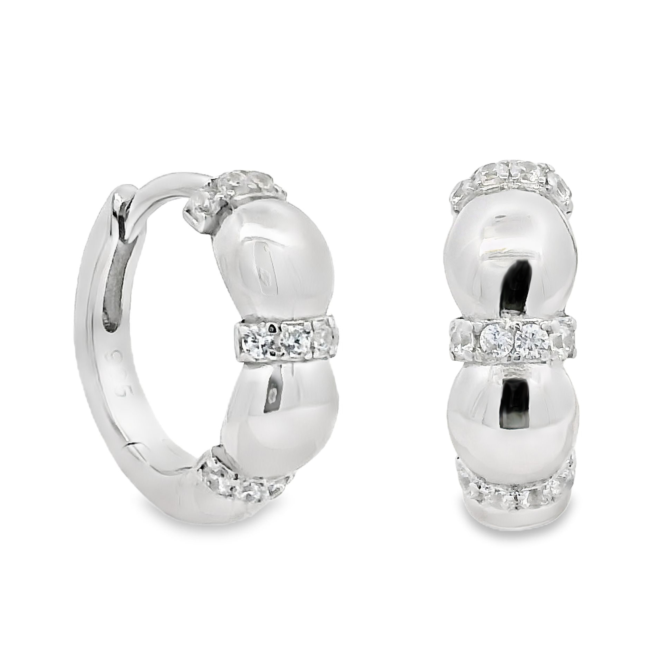 Zilveren (gerhodineerd) oorbellen met zirkonia 22.324